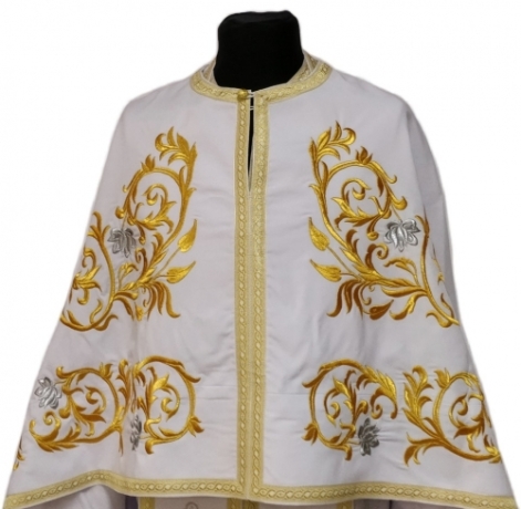 Облачение священника греческий крой, вишитое на габардине, вишивка "Роза" с пришивним галуном