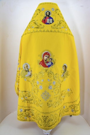Облачення священника, вишите на оксамиті, вишита середина з іконами, з вишитим галуном