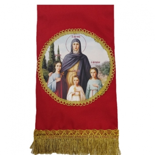 Закладка с иконой и крестом красная