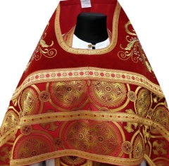 Облачення священника комбіноване з парчі &quot;Київський хрест&quot;, з вишитим опліччям, вишивка &quot;Новий візерунок&quot;