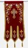 Хоругви вишиті, (пара), вишивка "лілія" вишита ікона та хрест