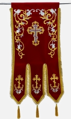Хоругви вишиті, (пара), вишивка &quot;лілія&quot; вишита ікона та хрест