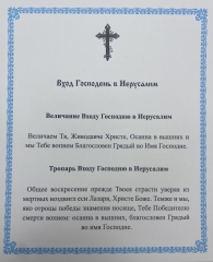 Ікона Вхід Господній в Єрусалим 15х18см 