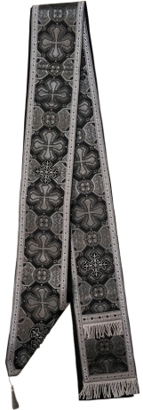 Орар подвійний парчевий, чорного кольору