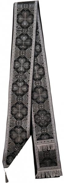 Орарь двойной парчовый черного цвета