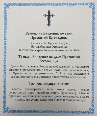 Ікона Введення в храм Пресвятої Богородиці 24х20см
