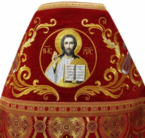 Облачення священника комбіноване з парчі "Києвский крест", з вишитим опліччям, Вишивка "Нова вишивка"