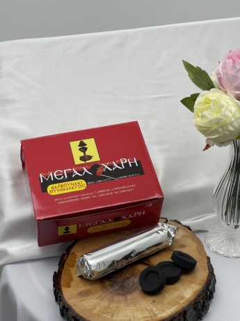 Вугілля 100шт діаметер 3,5см черв. упаковка, Греція