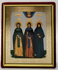 Ікона Дівєєвські преподобні Олександра, Марфа та Олена 15х12