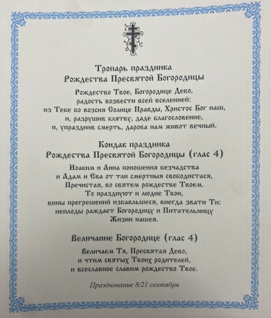 Ікона Різдво Пресвятої Богородиці 24х20см