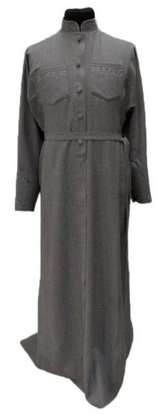 Підрясник з вишивкою, тканина льон-габардин