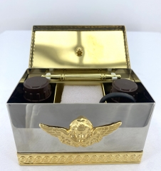 Хрестильний ящик нержавійка - латунь 11,5х8см