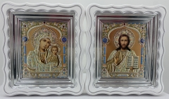 Ікони &quot;Вінчальна пара&quot; літ. купол - зол. блак., біл., пат. ср. 27х24см