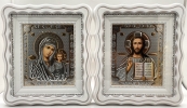 Ікони &quot;Вінчальна пара&quot; літ. тиснена, біл., пат. зол. 27х24см 