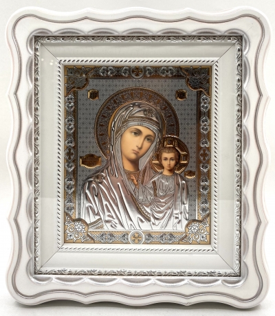 Ікони "Вінчальна пара" літ. тиснена, біл., пат. зол. 27х24см