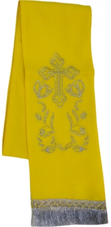 Закладка Крест с узором желтая Х64