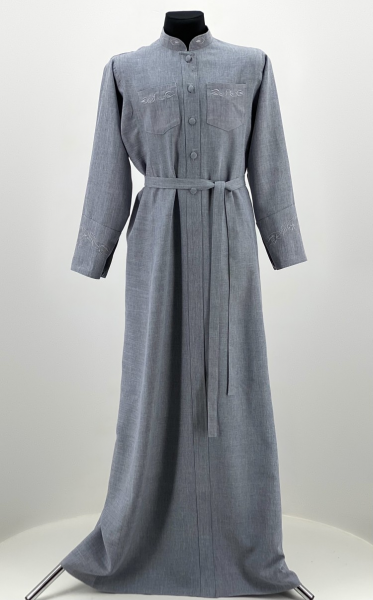 Підрясник з вишивкою, тканина льон-габардин