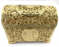 Хрестильний ящик латунь - золото 15х12,5см