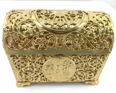 Хрестильний ящик латунь - золото 15х12,5см