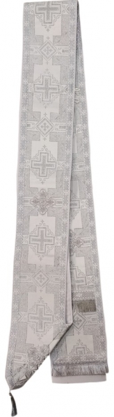 Орарь двойной парчовый белого цвета