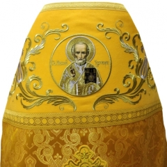 Облачення священника комбіноване з парчі &quot;Ажурний хрест&quot;, з вишитим опліччям, вишивка &quot;Новий візерунок&quot;