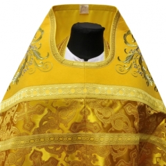 Облачення священника комбіноване з парчі &quot;Ажурний хрест&quot;, з вишитим опліччям, вишивка &quot;Новий візерунок&quot;