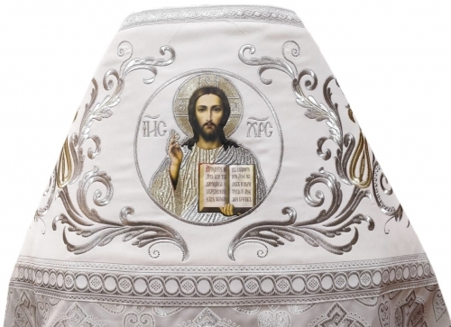 Облачення священника комбіноване з парчі "Флорівський хрест", з вишитим опліччям, Вишивка "Нова вишивка"