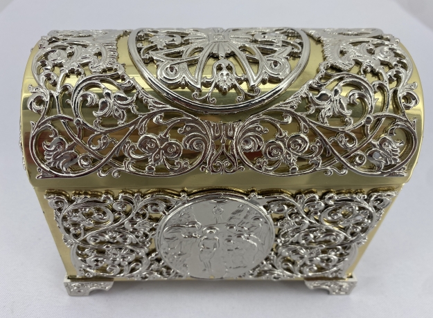 Хрестильний ящик латунь - нікель 15х12,5см