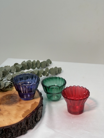 Стакан для лампад 009 скляний, рифлений 7х8см