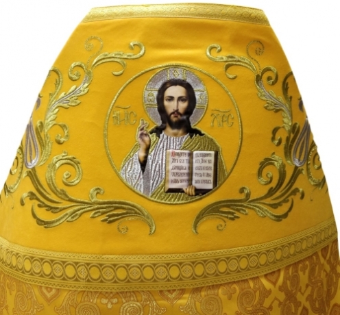 Облачення священника комбіноване з парчі "Ажурний хрест", з вишитим опліччям, Вишивка "Нова вишивка"