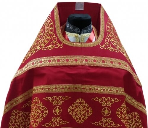 Облачение священника вишитое на габардине, вишивка "Круг" с пришитим галуном