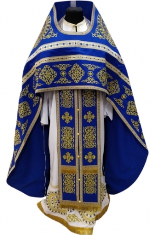 Облачение священника вишитое на габардине, вишивка "Круг" с пришивним галуном