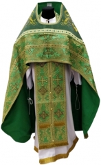Облачення священника комбіноване з парчі &quot;Ажурний хрест&quot;, з вишитим опліччям, вишивка &quot;Новий візерунок&quot;