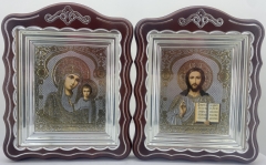 Ікони &quot;Вінчальна пара&quot; літ. купол квітка, кор., пат. ср. 30х24см