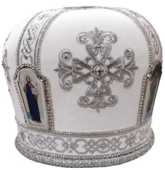 Митра  Крест  белая