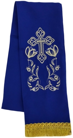 Закладка "Крест с узором" синяя 