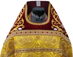 Облачення священника комбіноване з парчі &quot;Київський хрест&quot;, з вишитим опліччям, вишивка &quot;Роза&quot;