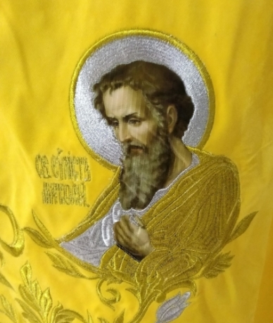 Облачення священника, вишите на оксамиті, вишита середина з іконами, вишитий галун