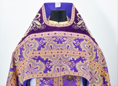 Облачення священника комбіноване з парчі, з вишитим опліччям, вишивка &quot;Роза&quot;