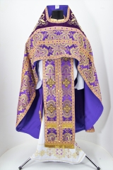 Облачення священника комбіноване з парчі, з вишитим опліччям, вишивка &quot;Роза&quot;
