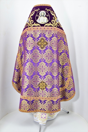 Облачення священника комбіноване з парчі, з вишитим опліччям, вишивка "Роза"