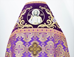 Облачення священника комбіноване з парчі, з вишитим опліччям, вишивка &quot;Роза&quot;