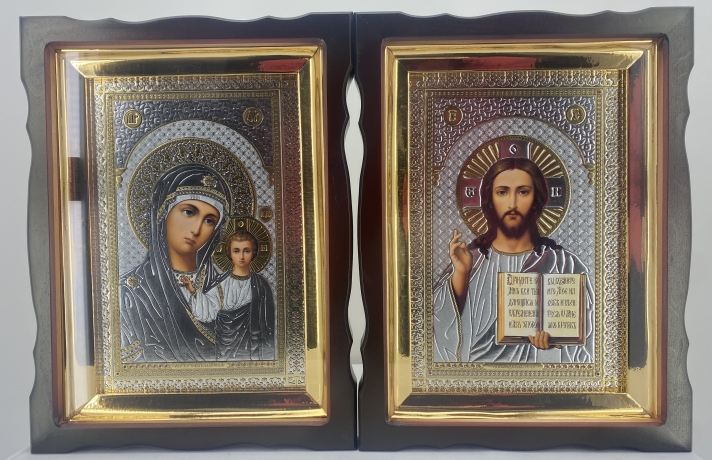 Ікони "Вінчальна пара" (сіра) 37х28см