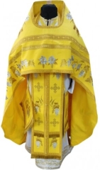 Облачення священника, вишите на габардині, вишивка &quot;Лілія&quot; з пришивним галуном