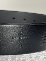 Шкіряний тиснений ремінь з молитвою, 128см шир см