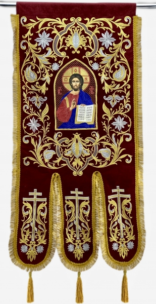 Хоругви вышитые (пара) новая вышивка, вышитая икона