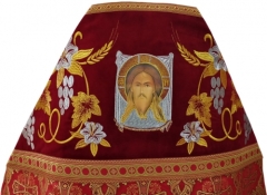 Облачення священника комбіноване з парчі &quot;Грецький хрест&quot;, з вишитим опліччям, вишивка &quot;Лілія&quot;