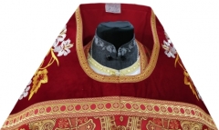 Облачення священника комбіноване з парчі &quot;Грецький хрест&quot;, з вишитим опліччям, вишивка &quot;Лілія&quot;