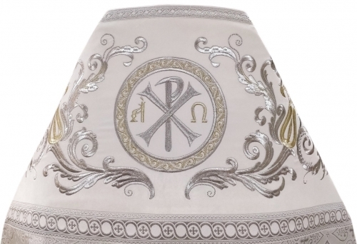 Облачення священника комбіноване з парчі "Флорівський хрест", з вишитим опліччям, вишивка "Новий візерунок"