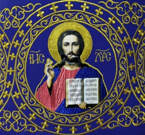 Облачение священника вышитое на габардине, вишивка "Круг" с пришивним галуном